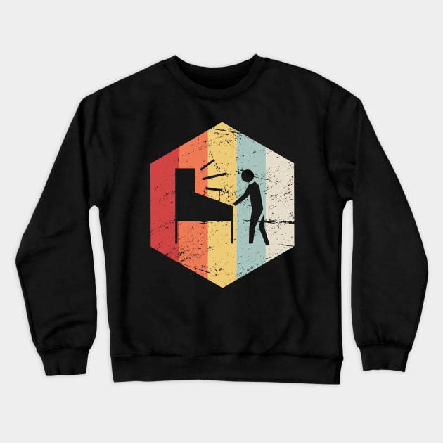 Retro Vintage Pinball Player Icon Crewneck Sweatshirt by MeatMan